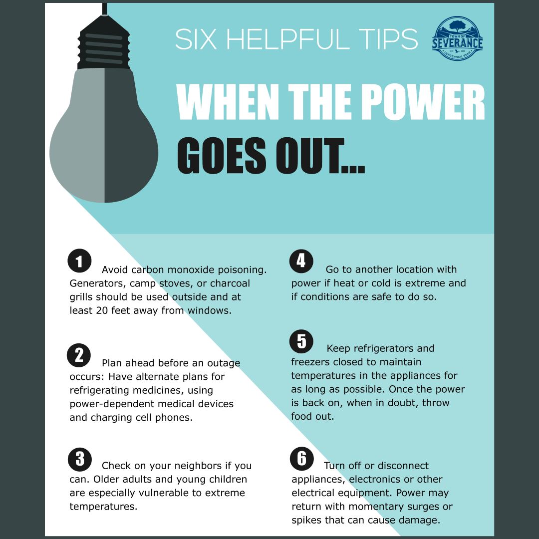 Power Outage Helpful Tips