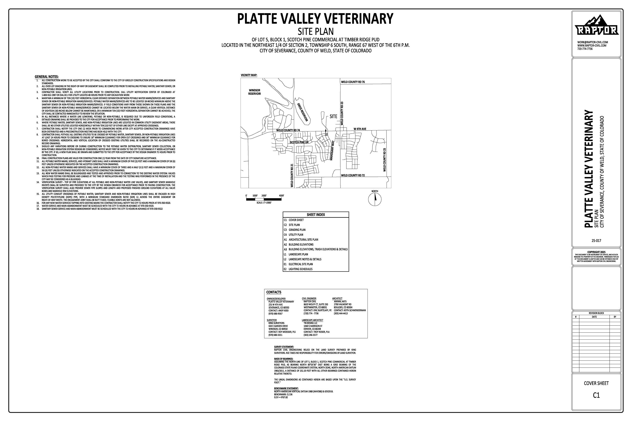 Platte-Valley-Veterinary-Clinic-Site Plan-Coverpage